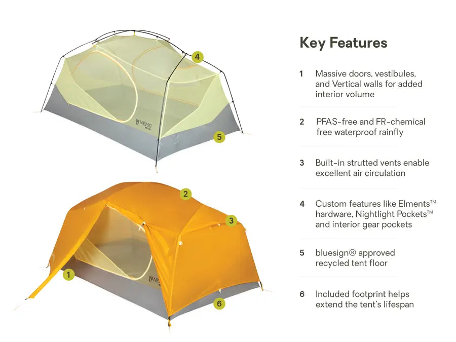 Nemo - Aurora 2P Backpacking Tent & Footprint