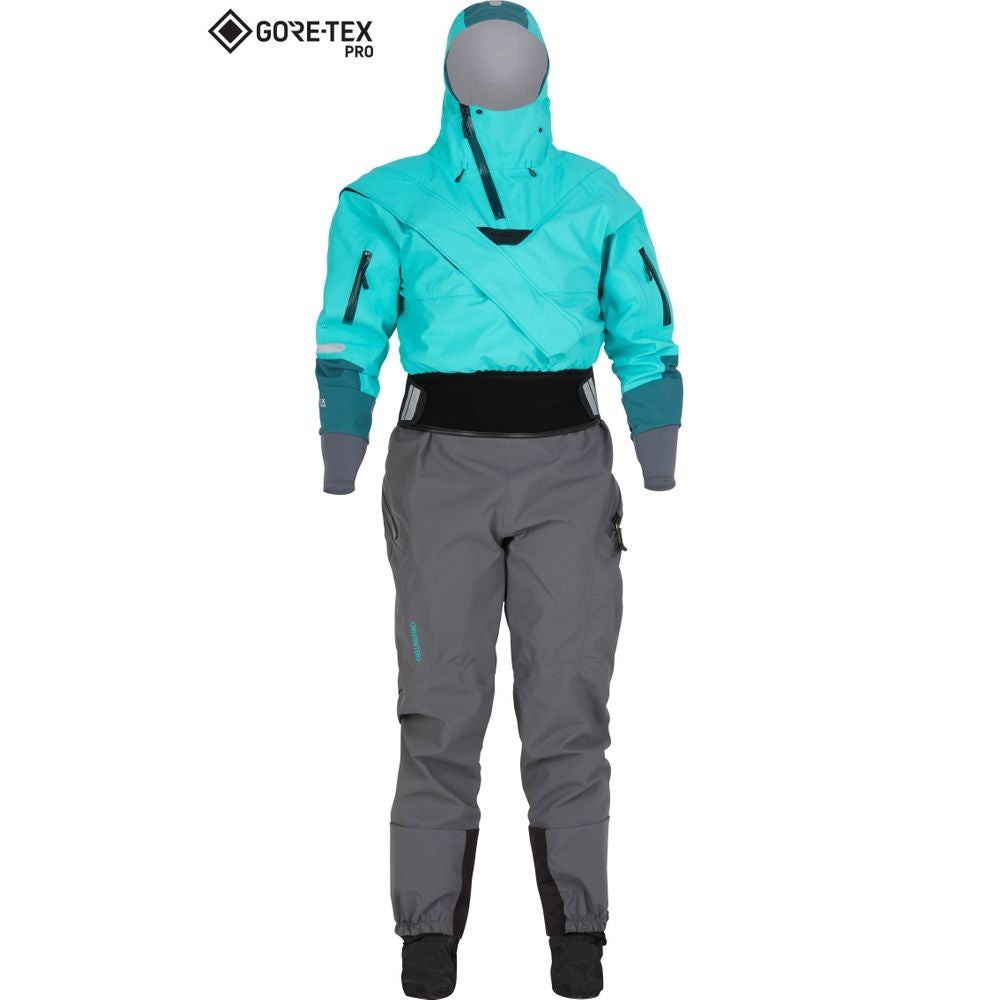 NRS Women's Navigator GORE-TEX Pro Semi-Dry Suit, L, Aqua